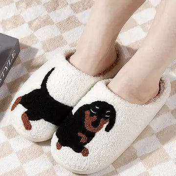 Fuzzy Dachshund Slippers